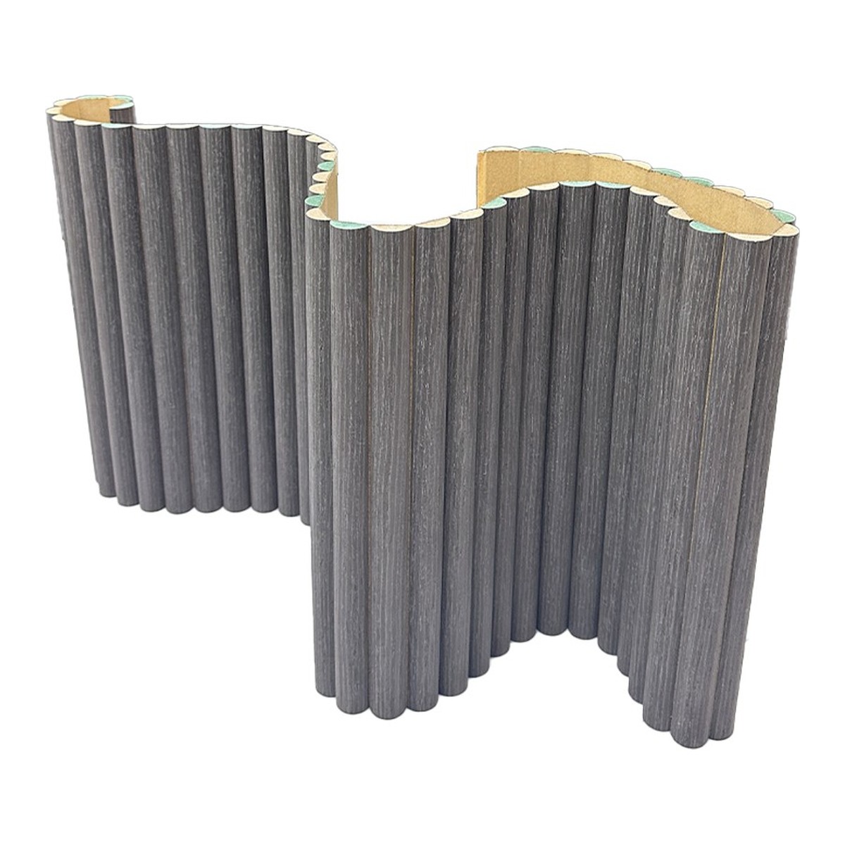 3D Wall Panel — Curved Charcoal Grey