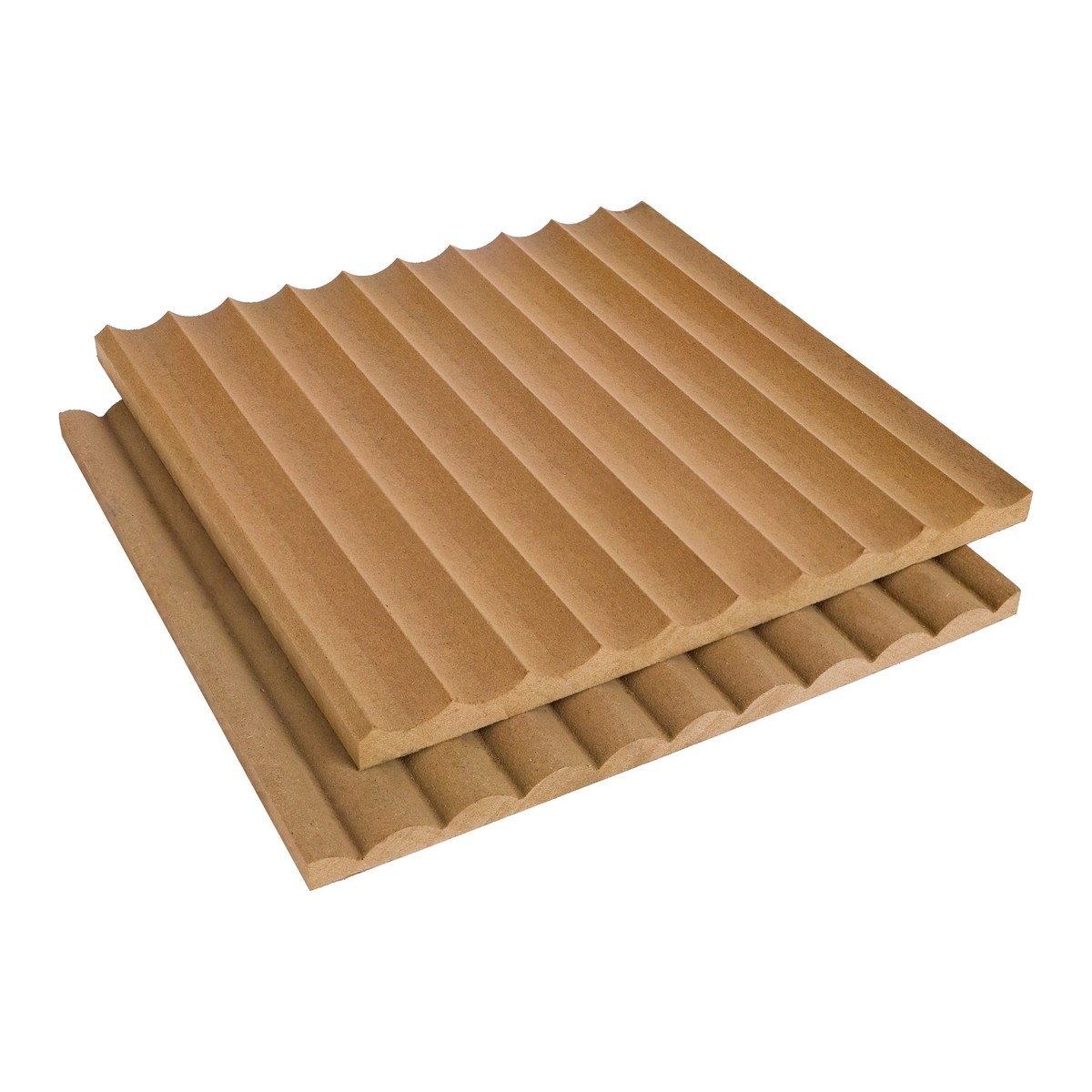 3D Wall Panel — Fluted Raw MDF